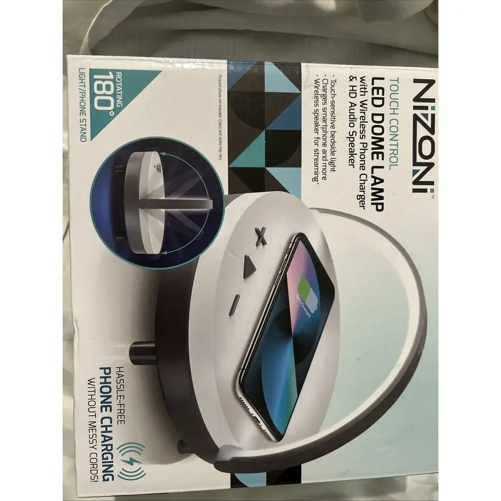 NiZoni LED DOME LAMP with Wireless Phone Charger & HD Audio Speaker. (NEW)